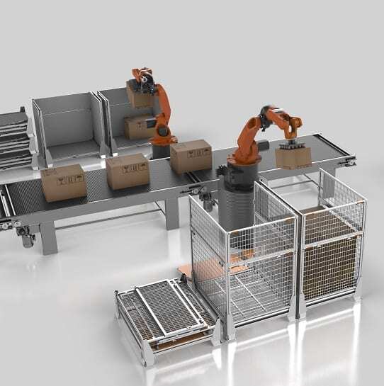 automated parcel handling with foldable cages