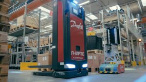 AGV A-MATE FreeLift automates the product flow at the Danfoss Drives facility in Denmark